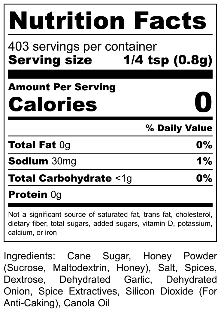 19-3011HoneyBlaze-NutritionLabel - shoponestop.store