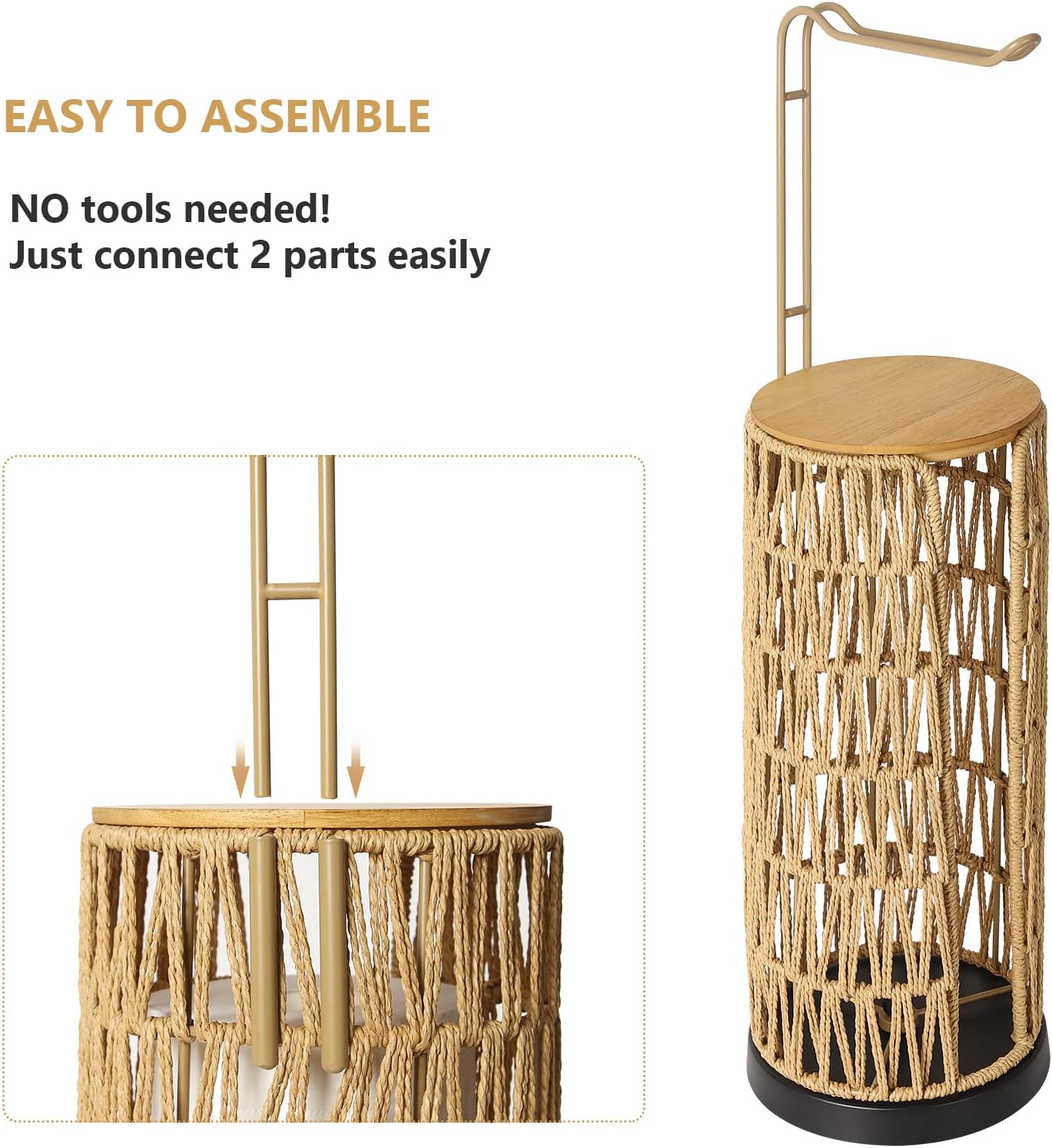 Freestanding Toilet Paper Holder with Storage