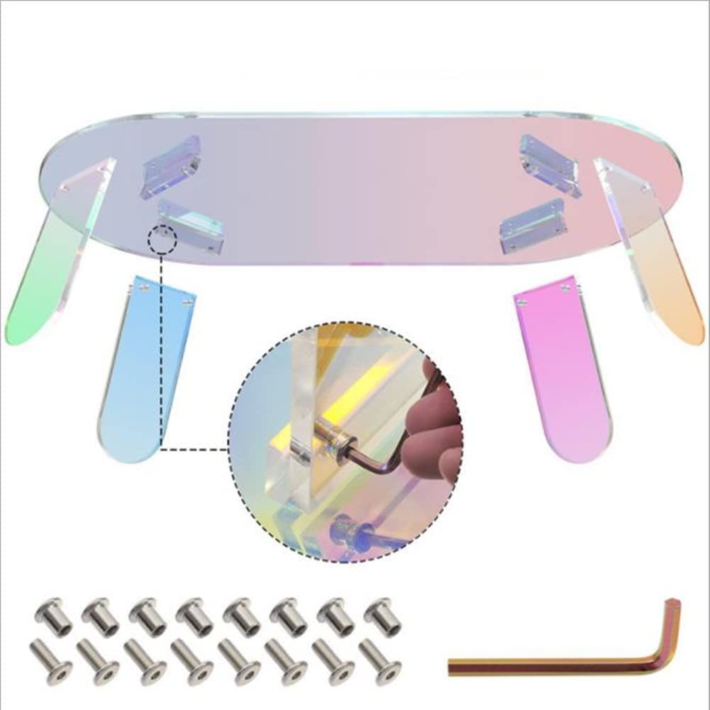 Acrylic Rainbow Color Coffee Table - Iridescent Modern Accent Table