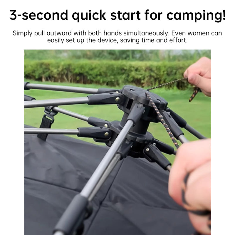 Outdoor 3-4 person one-touch quick-set tent