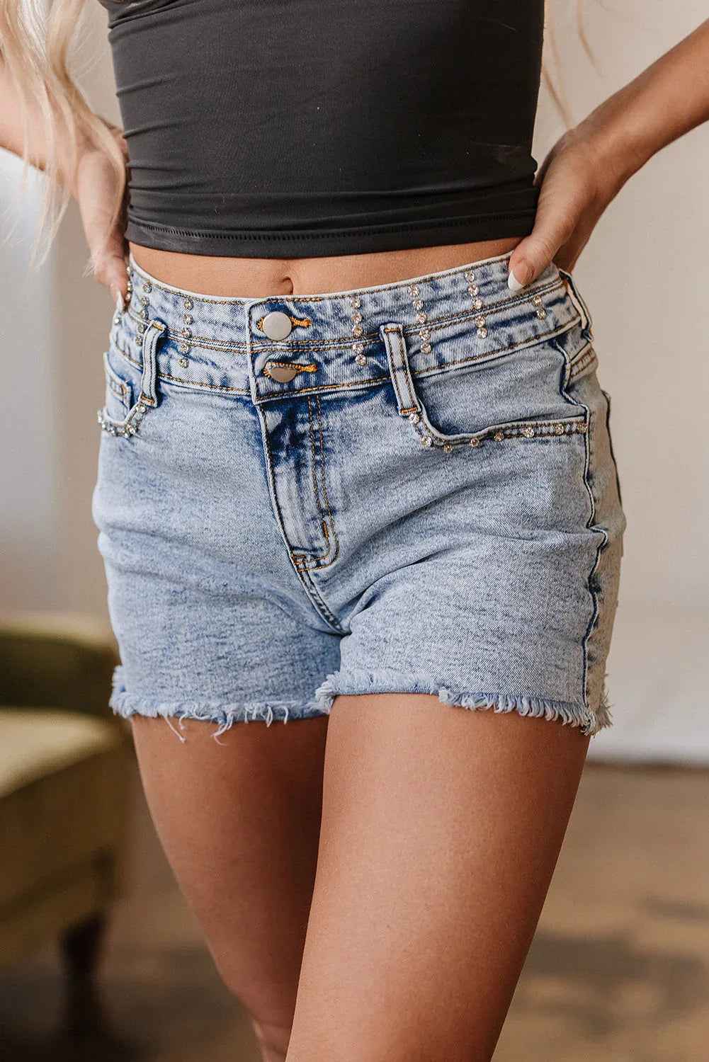 Raw Hem Denim Shorts
