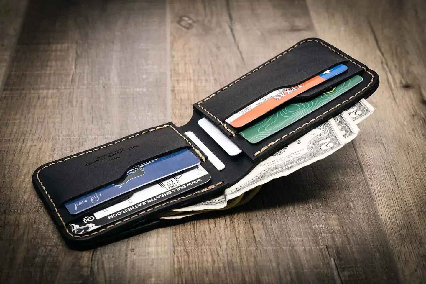 Rio Grande Handmade Leather Bifold Wallet – Personalized, American-Made mens wallet