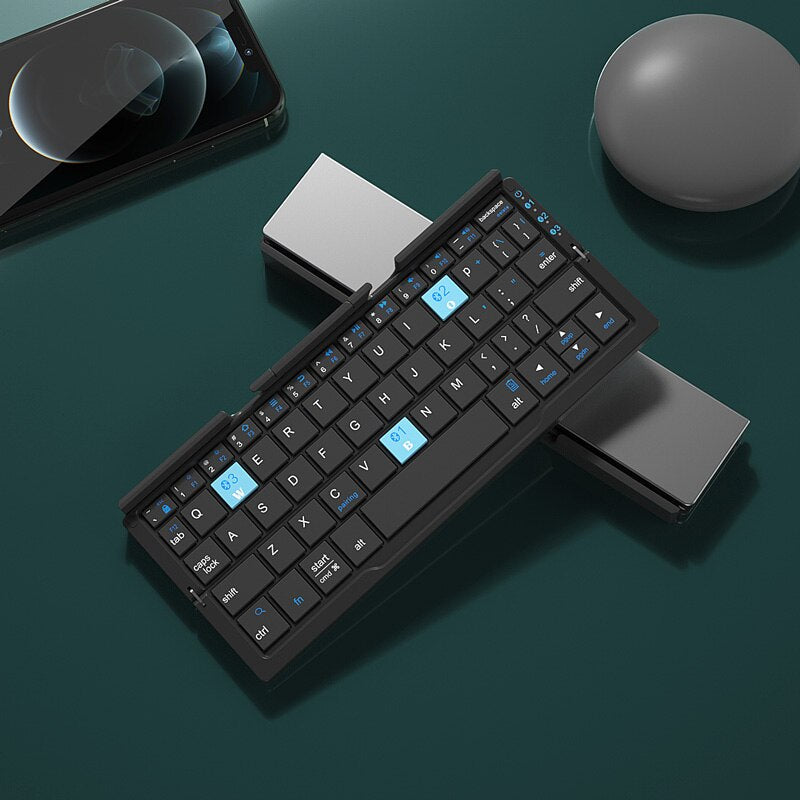 Mini Folding Keyboard Wireless Bluetooth-compatible Keyboard