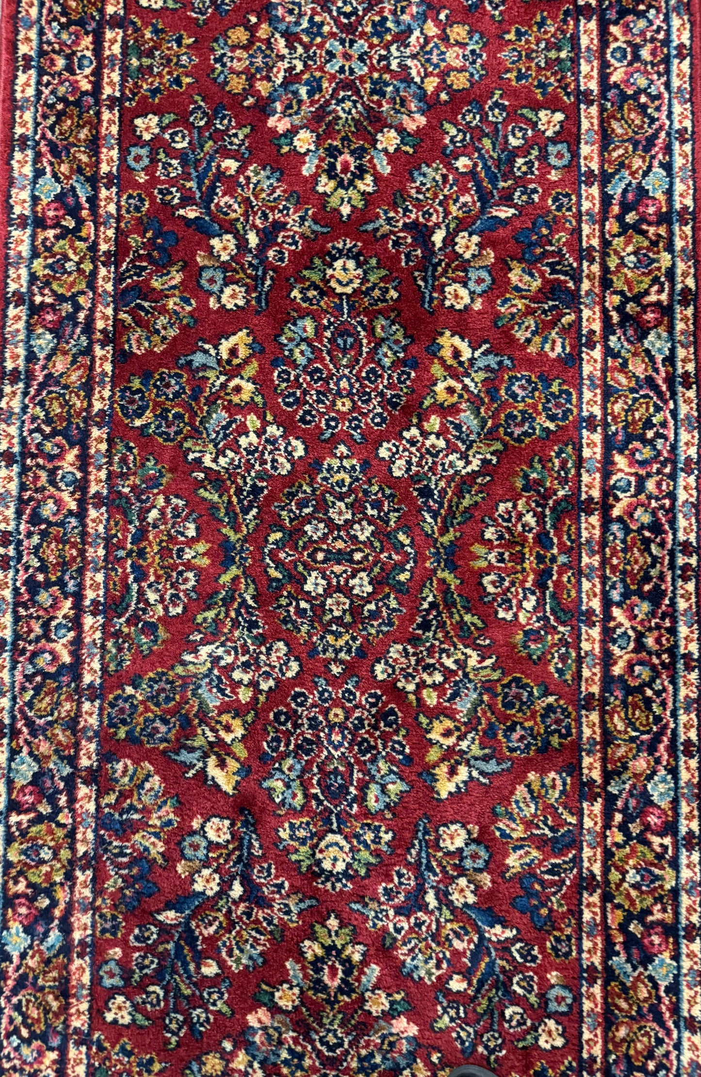 Karastan Runner Rug 2.6 x 8.6, Red Sarouk #785, Original 700 Series, Wool, Rare