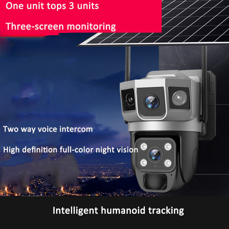 V380PRO-9 Solar powered WiFi Outdoor Waterproof Ball Machine HD Monitoring Camera