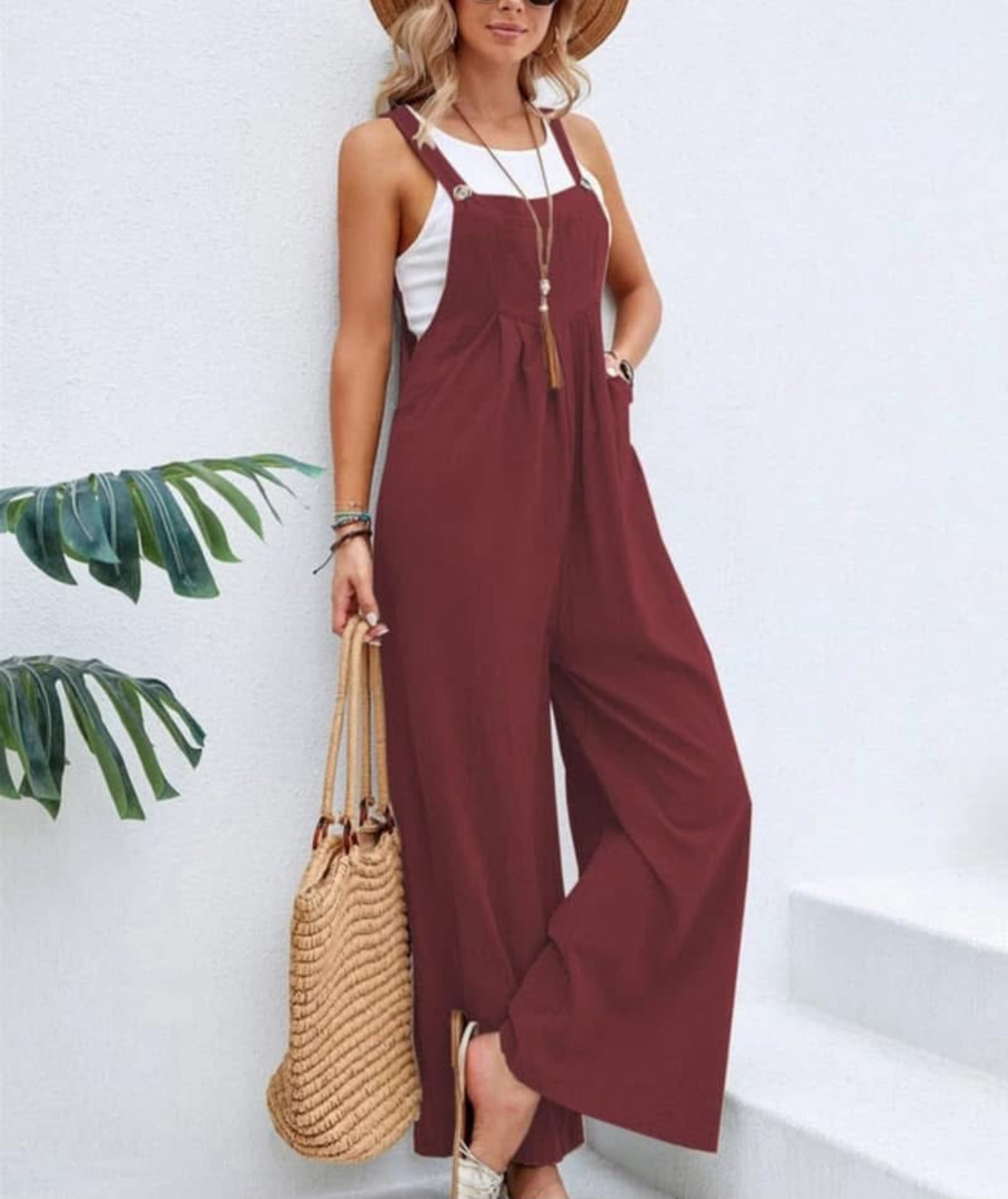 Daily Maroon Overall Jumpsuit