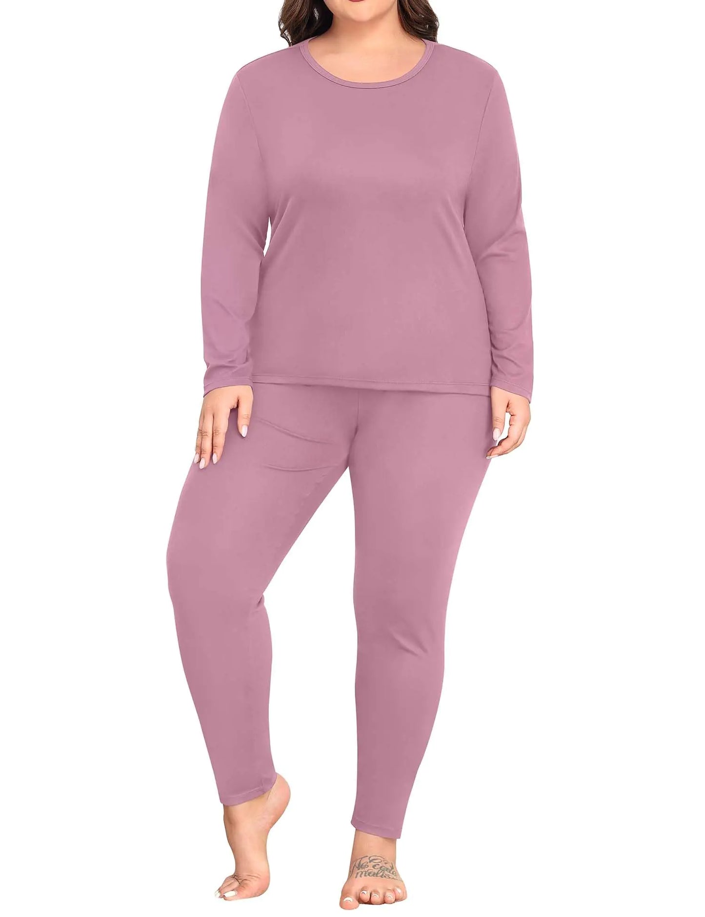 SWOMOG Plus Size Thermal Underwear Sets for Women