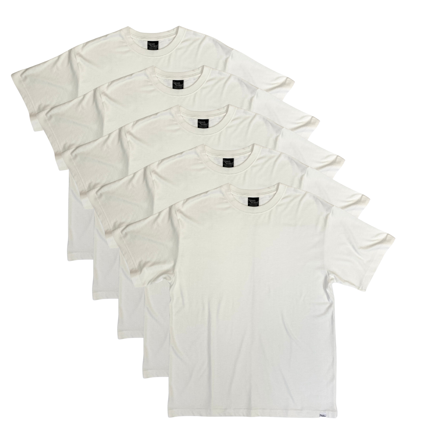Bamboo Viscose/Organic T-Shirt Off White Color - 5-Pack