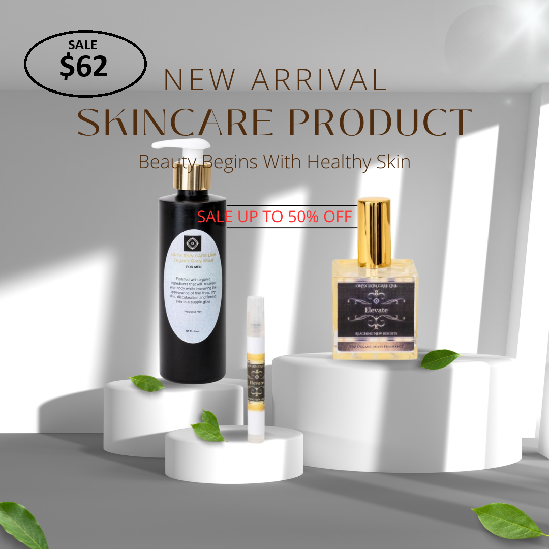 Organic Body Wash, Organic Fragrance & Travel Spritzer Bundle for Men