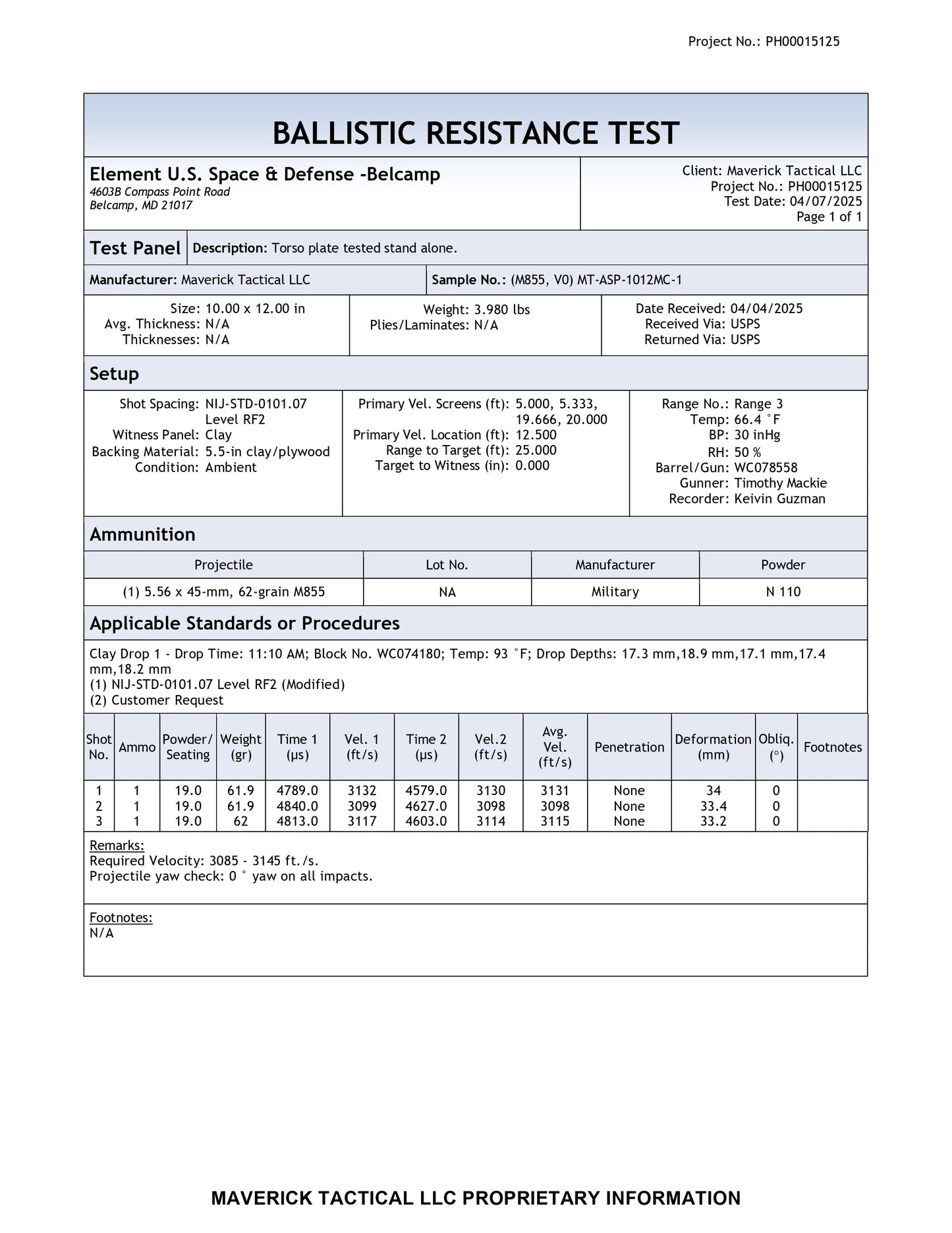 YM4 Body Armor Plate (Level SRT Special Rifle Threat)