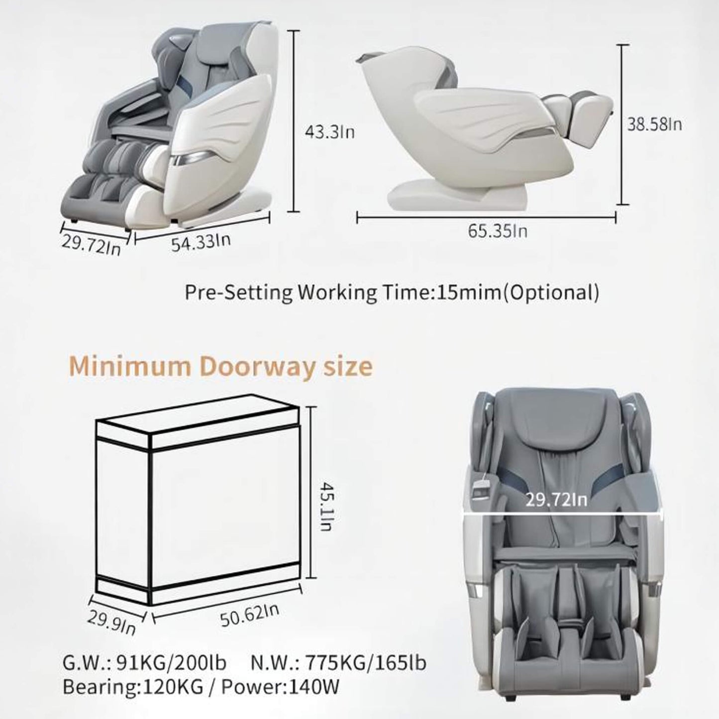 Premium Full Body Zero Gravity Massage Chair with Ai Voice