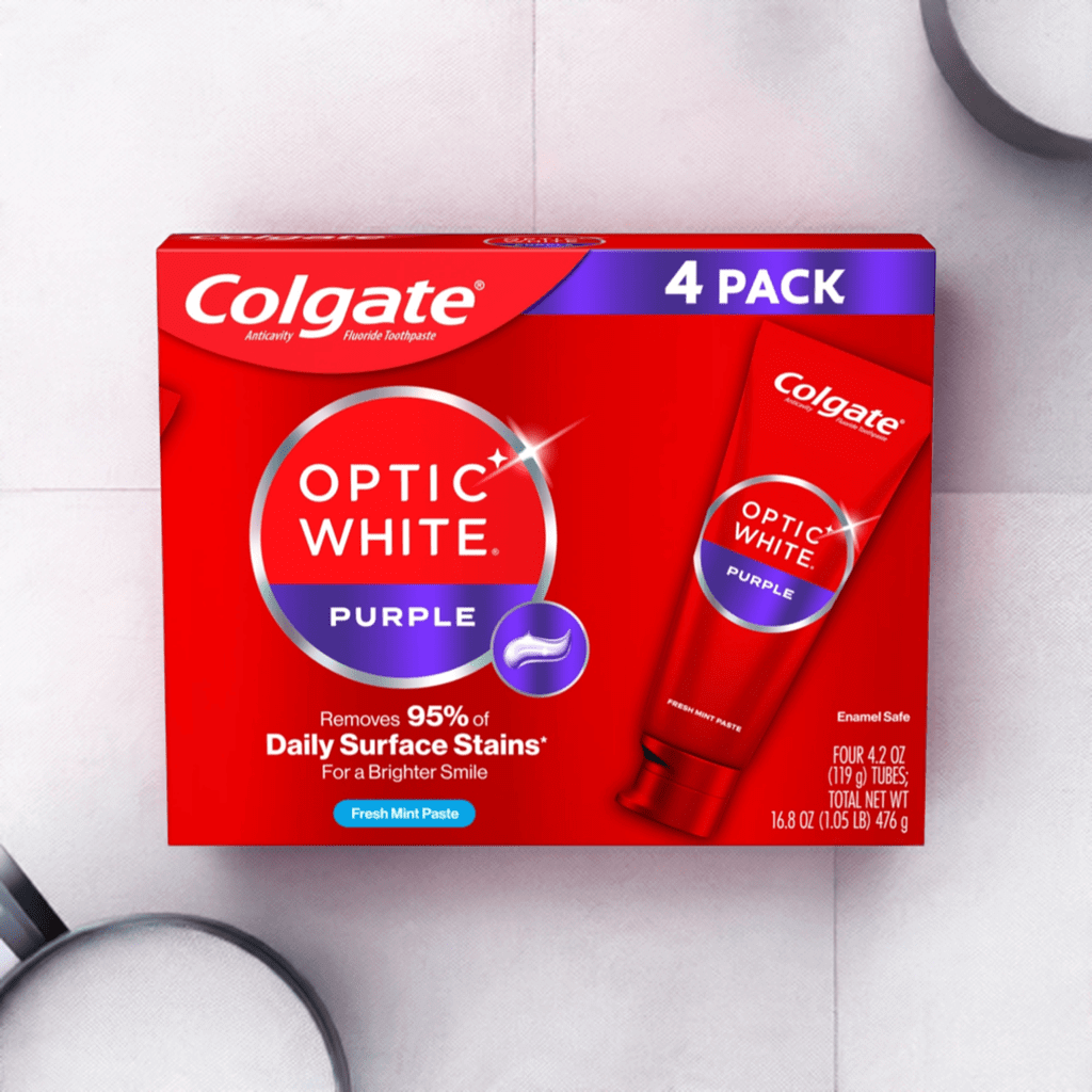 Colgate Optic White Purple Toothpaste Teeth Whitening Enamel-Safe Stain Removal