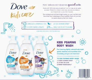 Dove Kids Care Foaming Body Wash – 13.5 oz Variety Pack, 3 Count