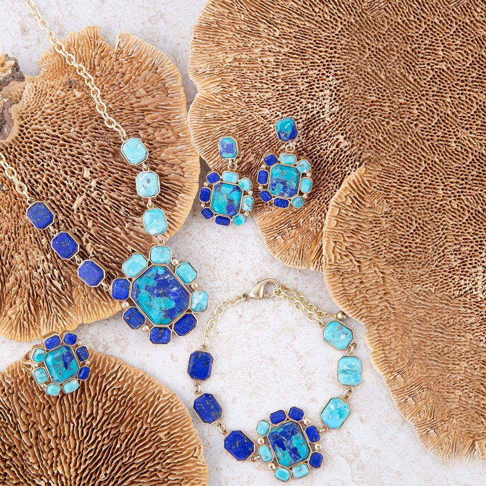 duality-blue-lapis-and-turquoise-golden-pendant-necklace-853864 - shoponestop.store