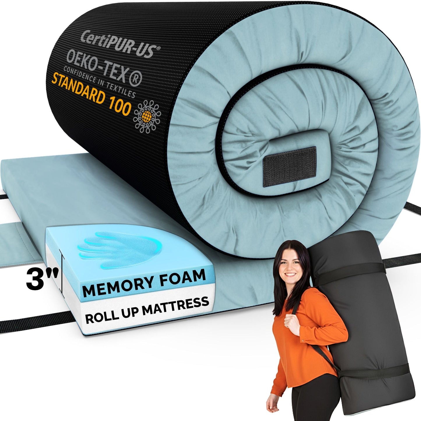 Home Bed Comfort with the Matrix Air-Cell Memory Foam Camping Mattress