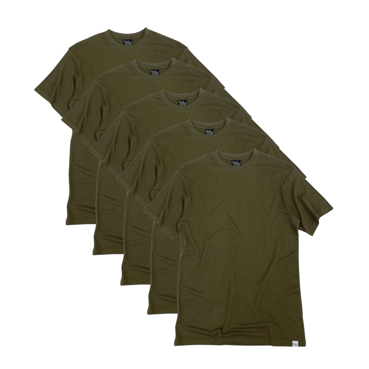 Bamboo Viscose/Organic Cotton T-Shirt Military - 5-Pack
