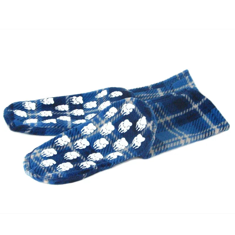 polarfeetnonskidfleecesocksblueflannel - shoponestop.store