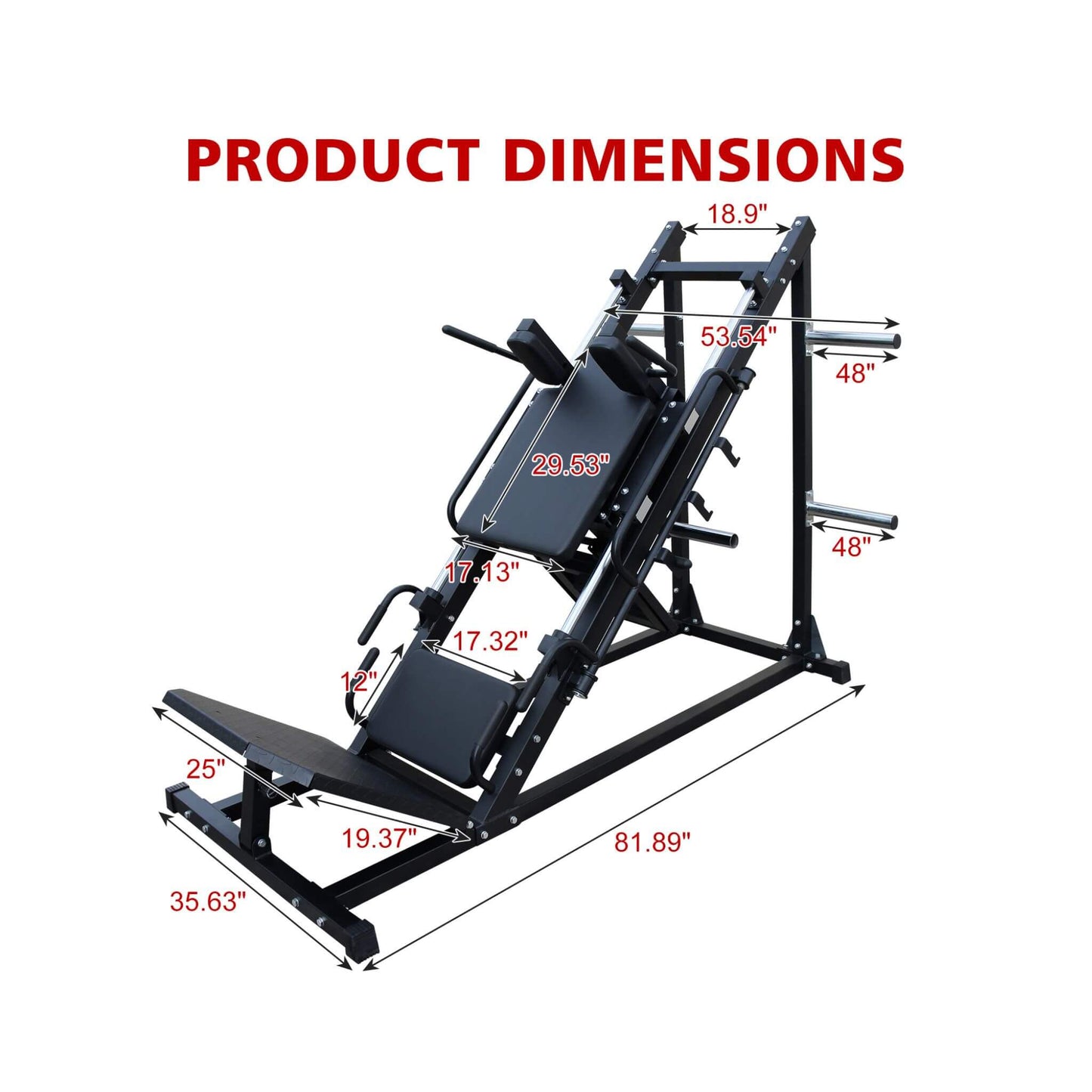 Adjustable Leg Press Hack Squat Machine for Home Gyms