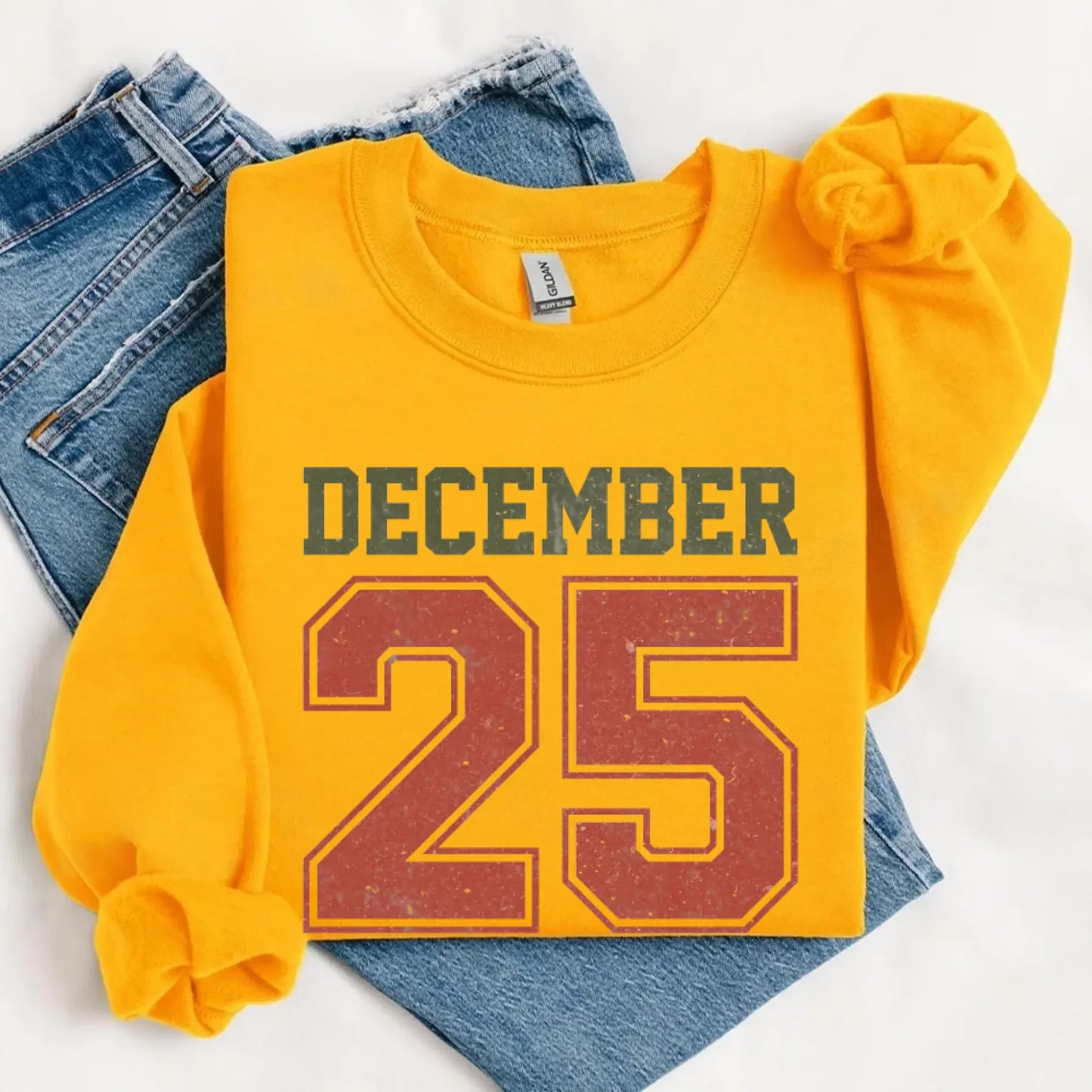 Retro Christmas DECEMBER 25 Sweatshirt Festive Holiday Sweater