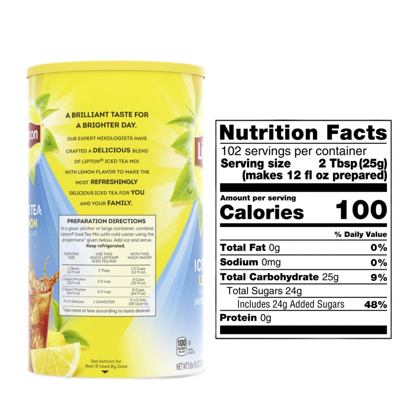 Lipton Lemon Iced Tea Mix 898 oz Sweetened Instant Powder