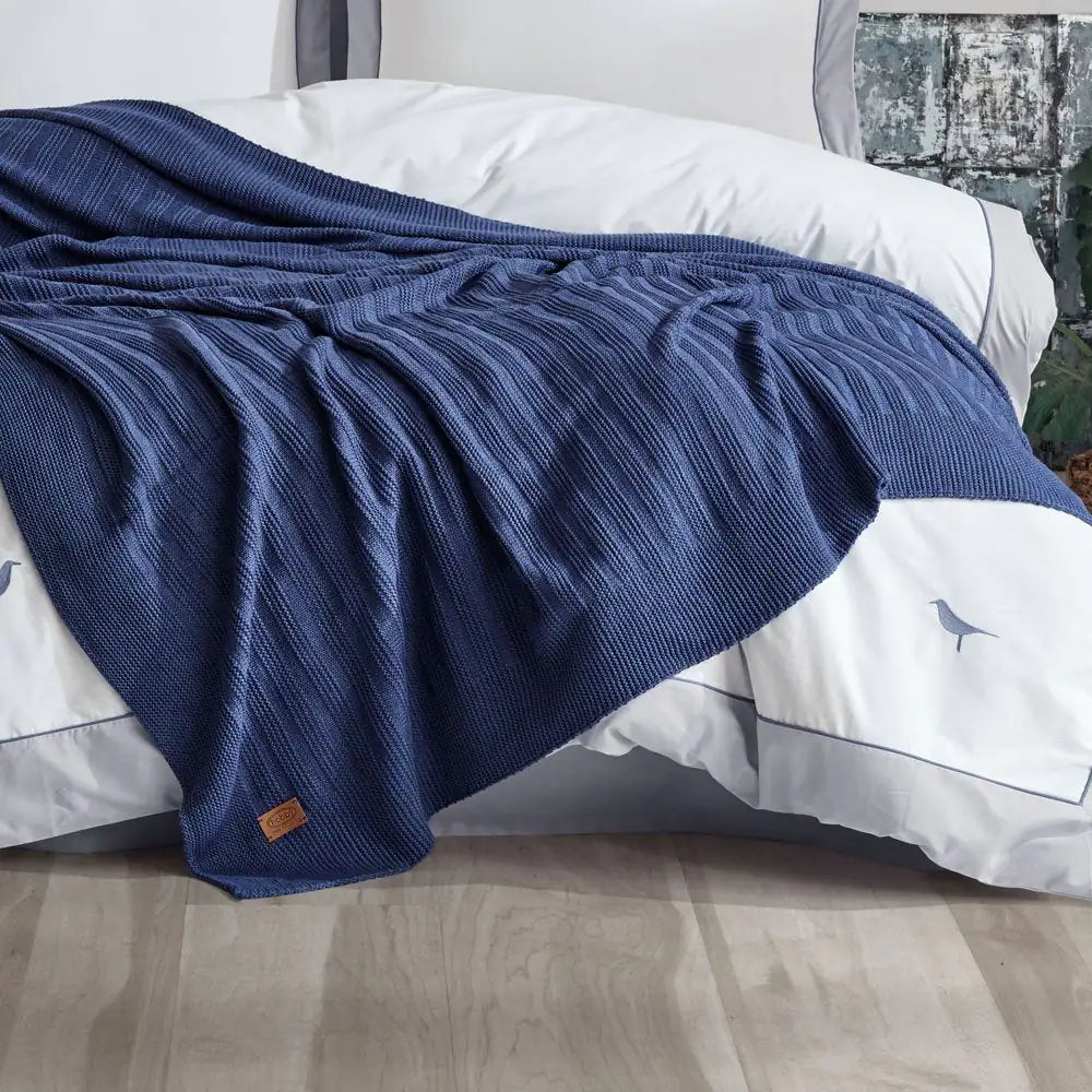 Hobby Double New Fancy Blanket Set - Indigo