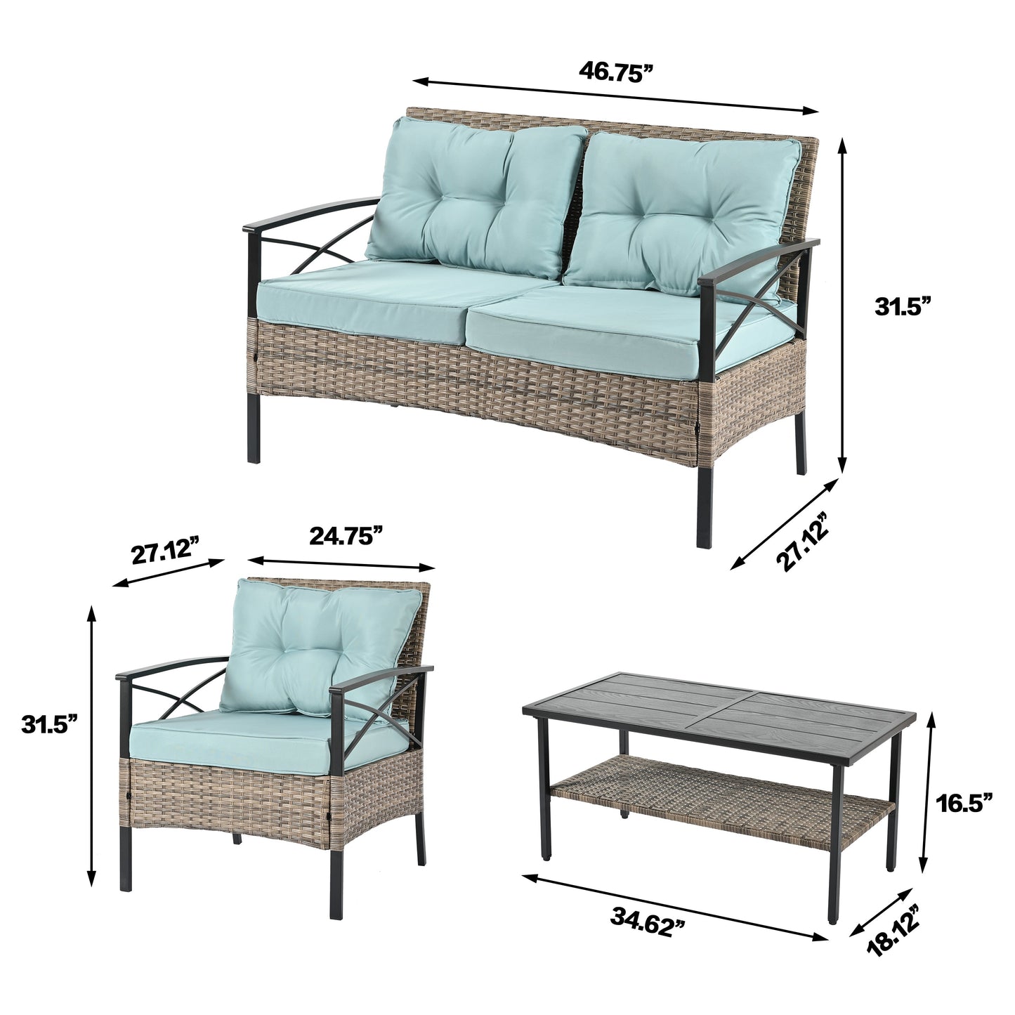 Patio Furniture, Outdoor Furniture, Seasonal PE Wicker Furniture