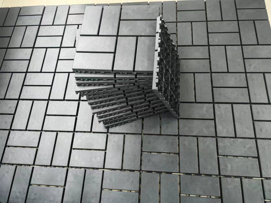Plastic interlocking deck tiles, 36 pieces, 12-inch x 12-inch waterproof terrace tiles