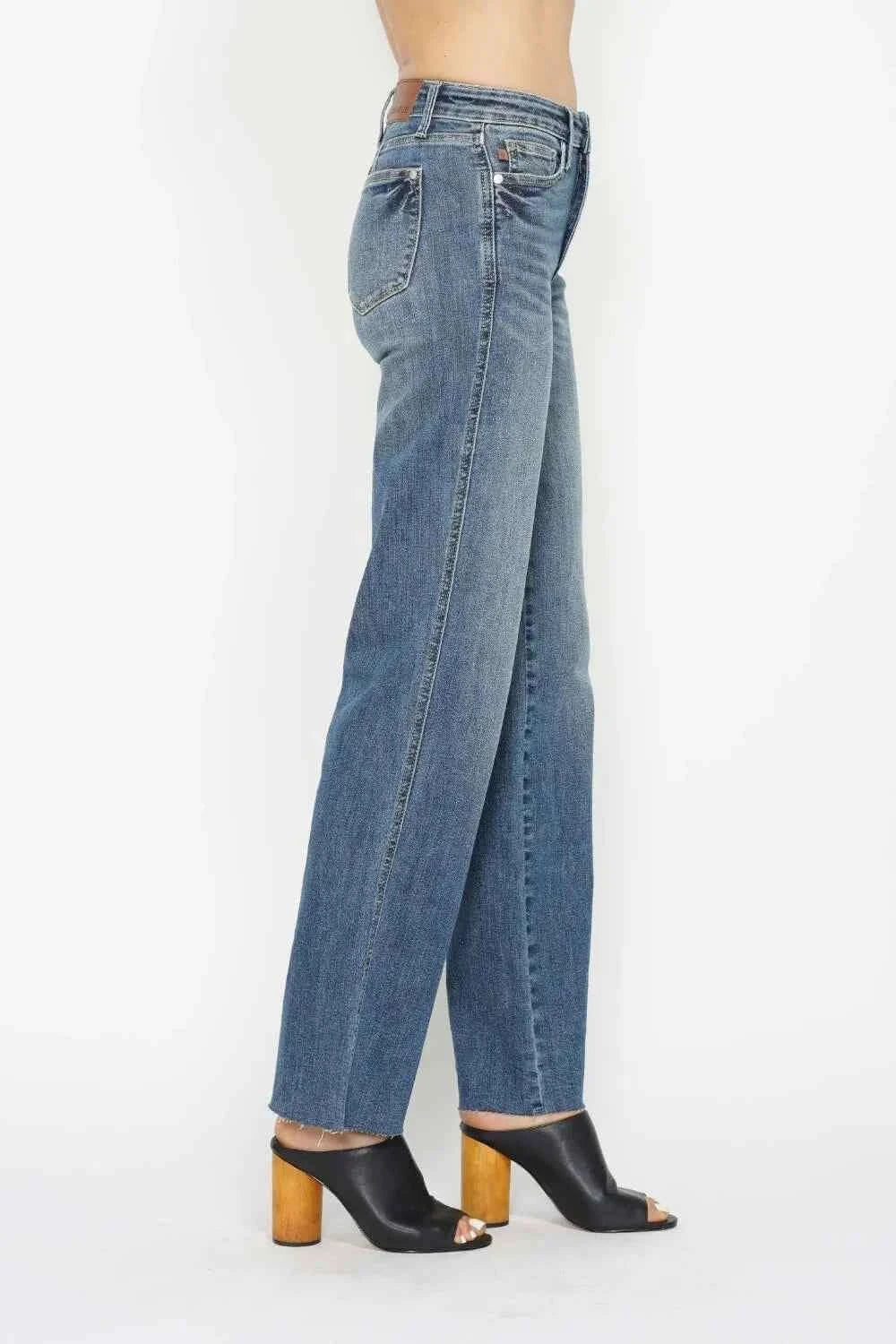 Full Size Tummy Control Straight Jeans
