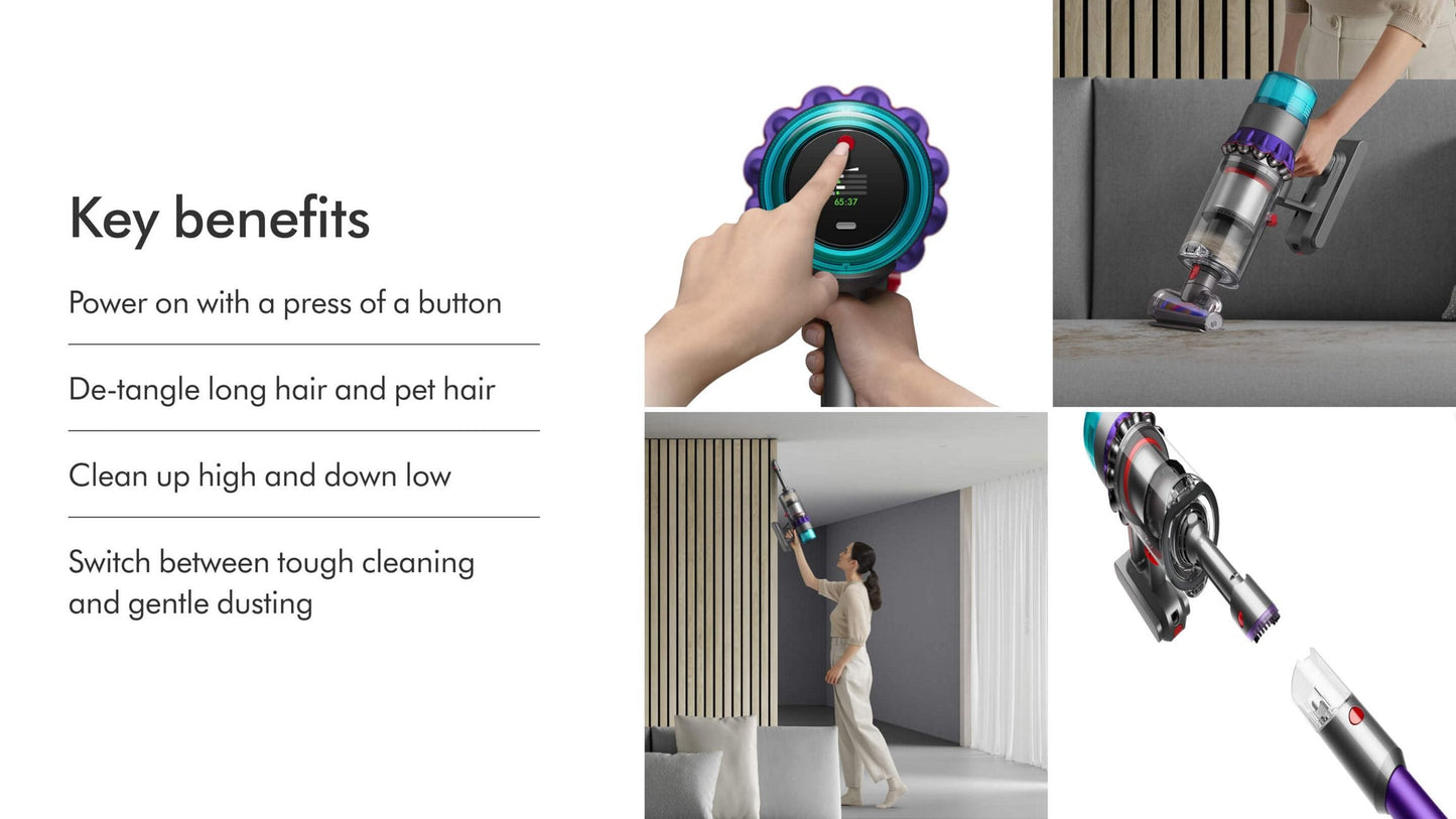 Dyson Gen5detect™ Cordless Vacuum Cleaner – HEPA Filtration, Laser Dust Illumination, Piezo Sensor, LCD Display, De‑Tangling Motorbar™, 70‑Minute Runtime