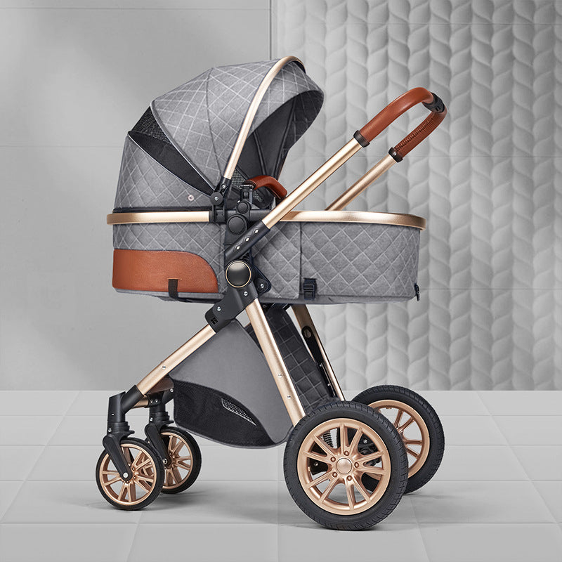 High landscape baby stroller that can sit or lie down lightweight folding