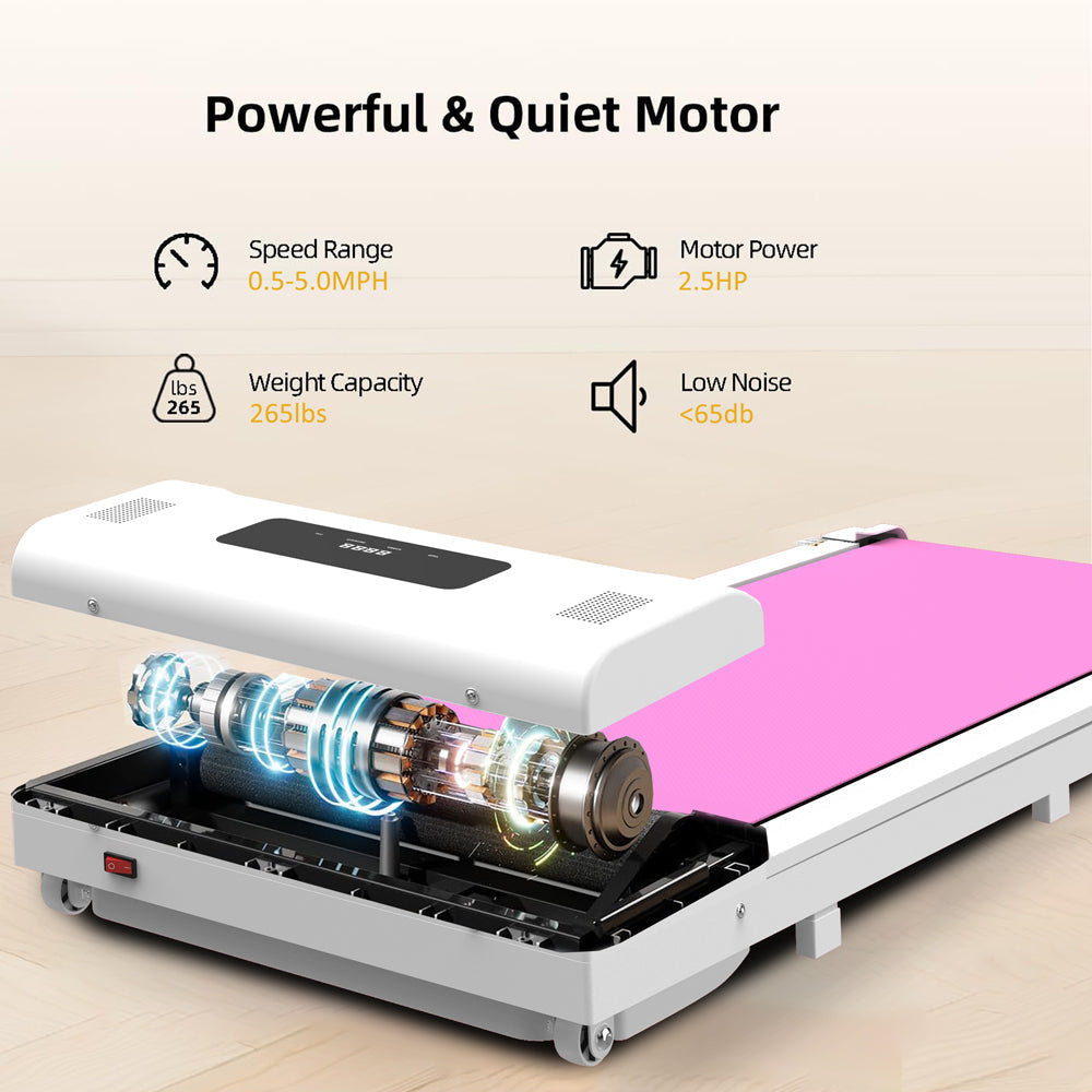 Undertable treadmill, walking mat, portable jogger with remote LED display