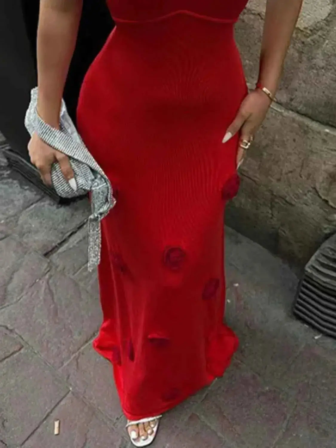 Sweater Dress - Flower Maxi Cami Dress