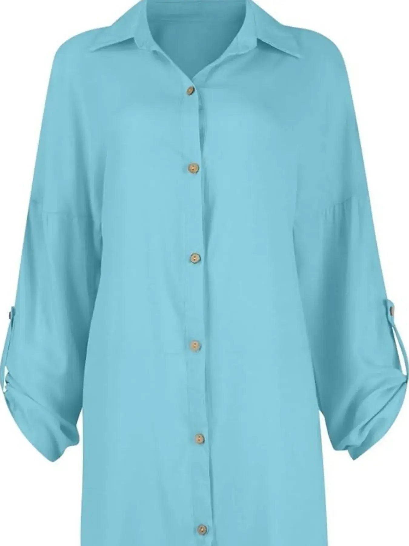 Button Down Long Sleeve Shirt Dress