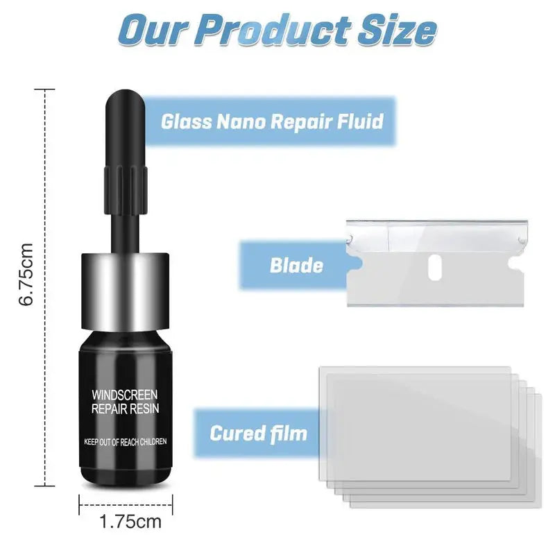 Fluid for Quick Glass Repairs - ZeroCrack Windshield Fluid