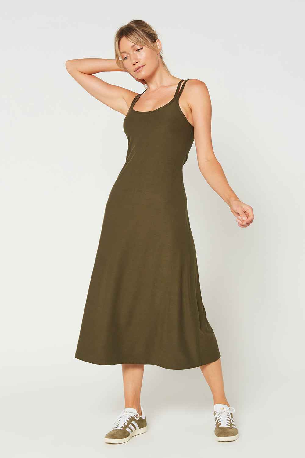 Cross Back Strap Maxi Dress Made in USA