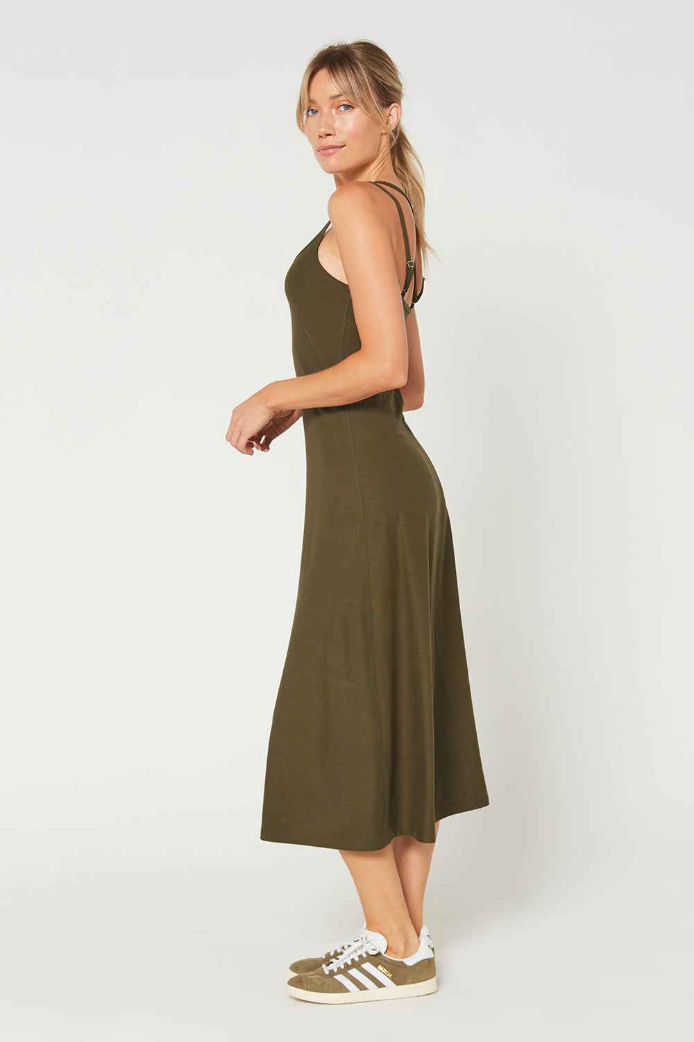 Cross Back Strap Maxi Dress Made in USA
