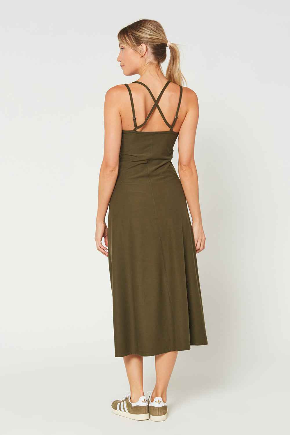 Cross Back Strap Maxi Dress Made in USA