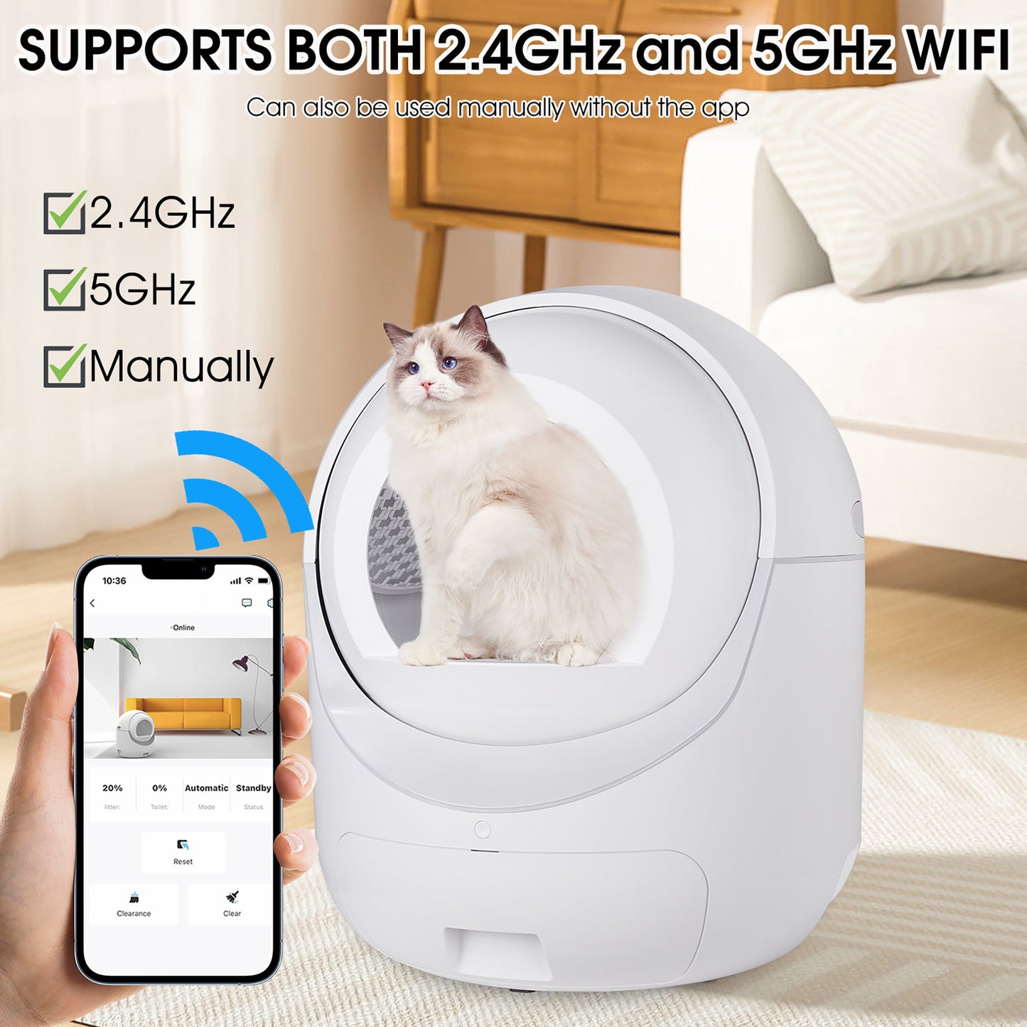 Intelligent cat litter box, automatically eliminates odors, application control