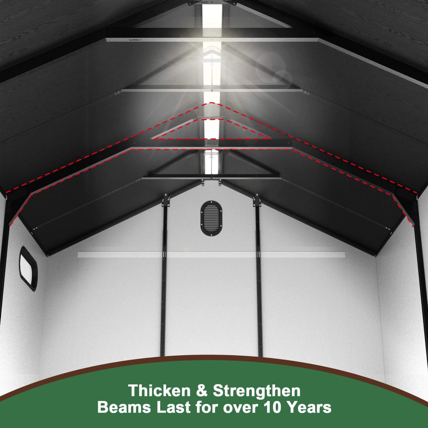 Large Storage Shed with Reinforced Floor and Lockable Doors