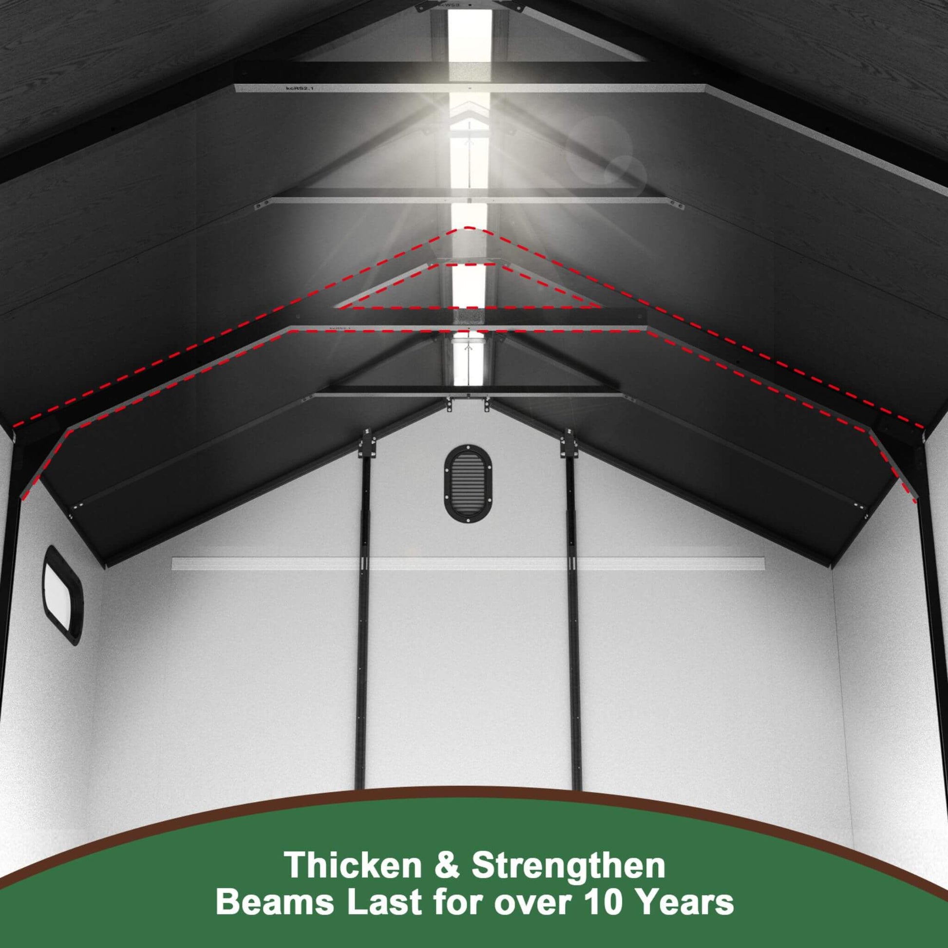 Large Storage Shed with Reinforced Floor and Lockable Doors