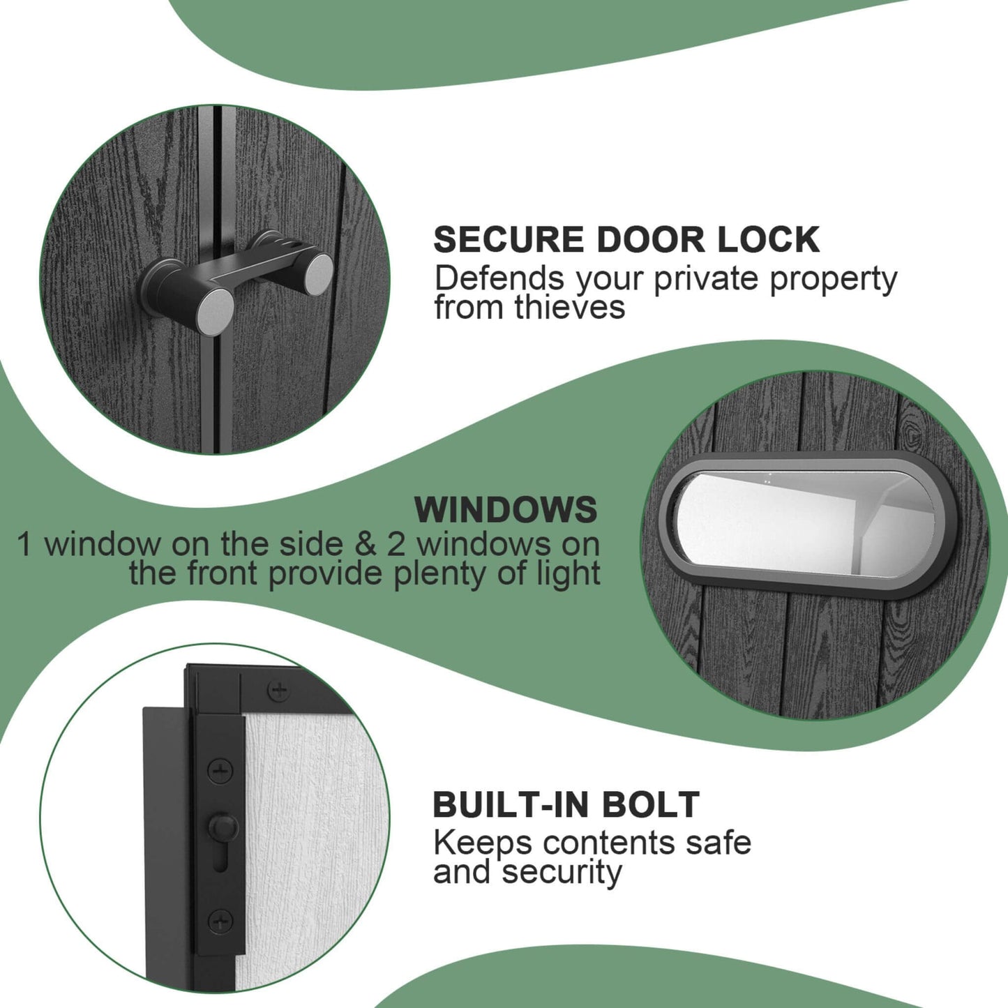 Large Storage Shed with Reinforced Floor and Lockable Doors