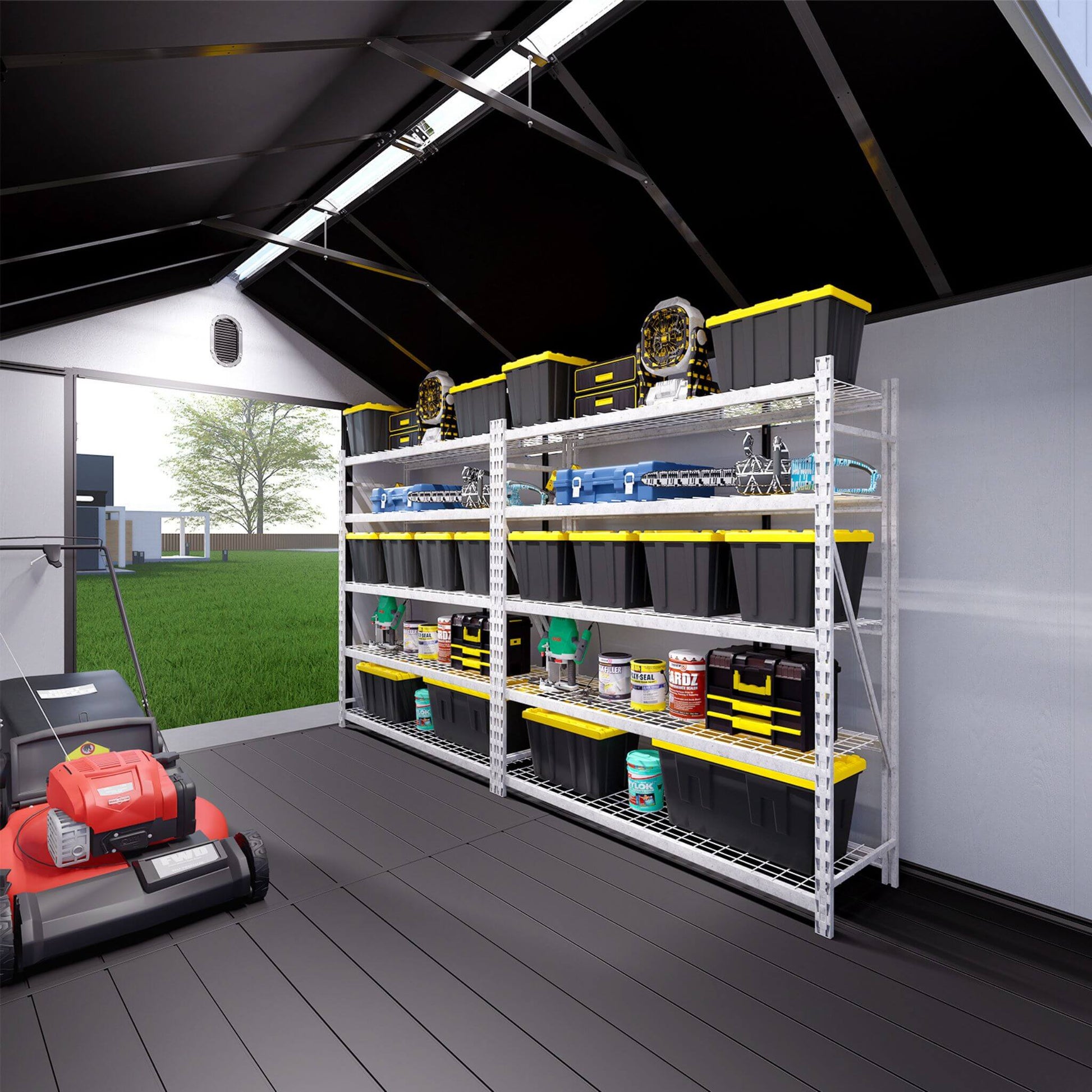 Large Storage Shed with Reinforced Floor and Lockable Doors