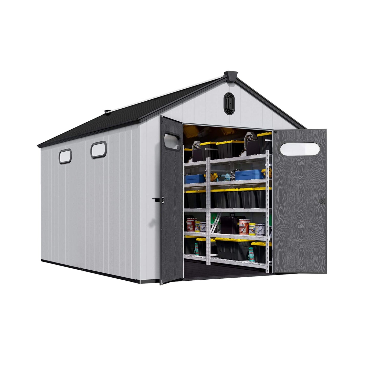 Large Storage Shed with Reinforced Floor and Lockable Doors