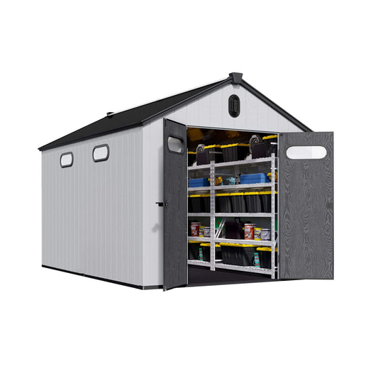 Large Storage Shed with Reinforced Floor and Lockable Doors