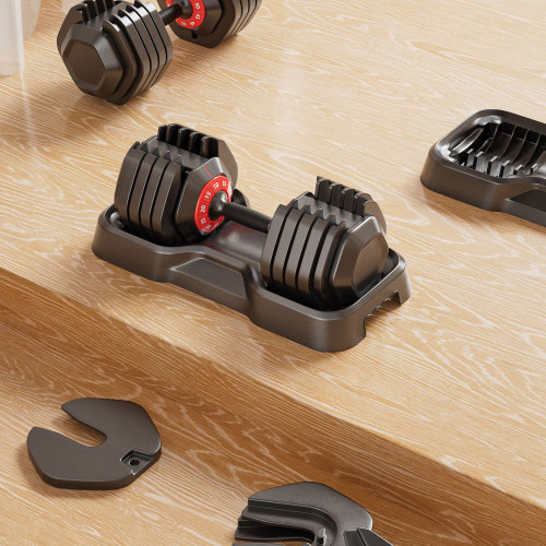 Adjustable dumbbell set, male and female 10 in 1 free dumbbell black rotating handle