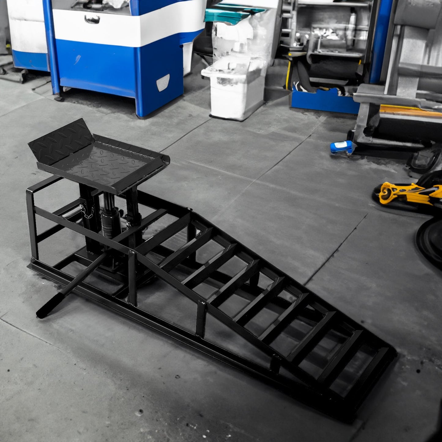 Car truck service ramp lift, garage car lift hydraulic ramp black 5-ton