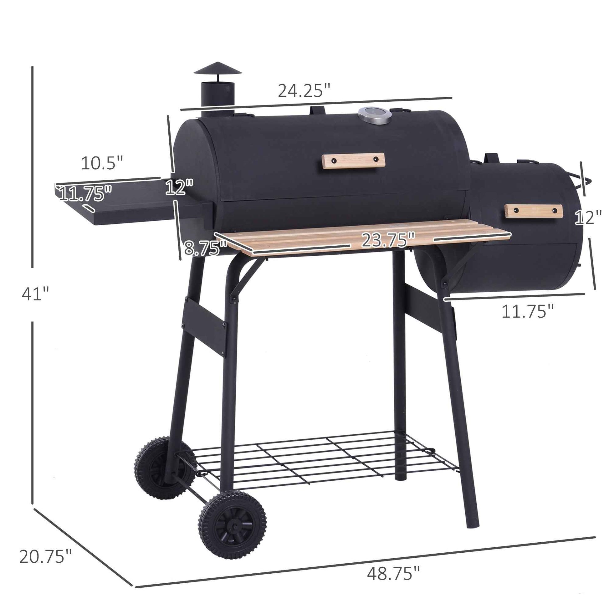Outsunny 48' Steel Portable Backyard Charcoal BBQ Grill