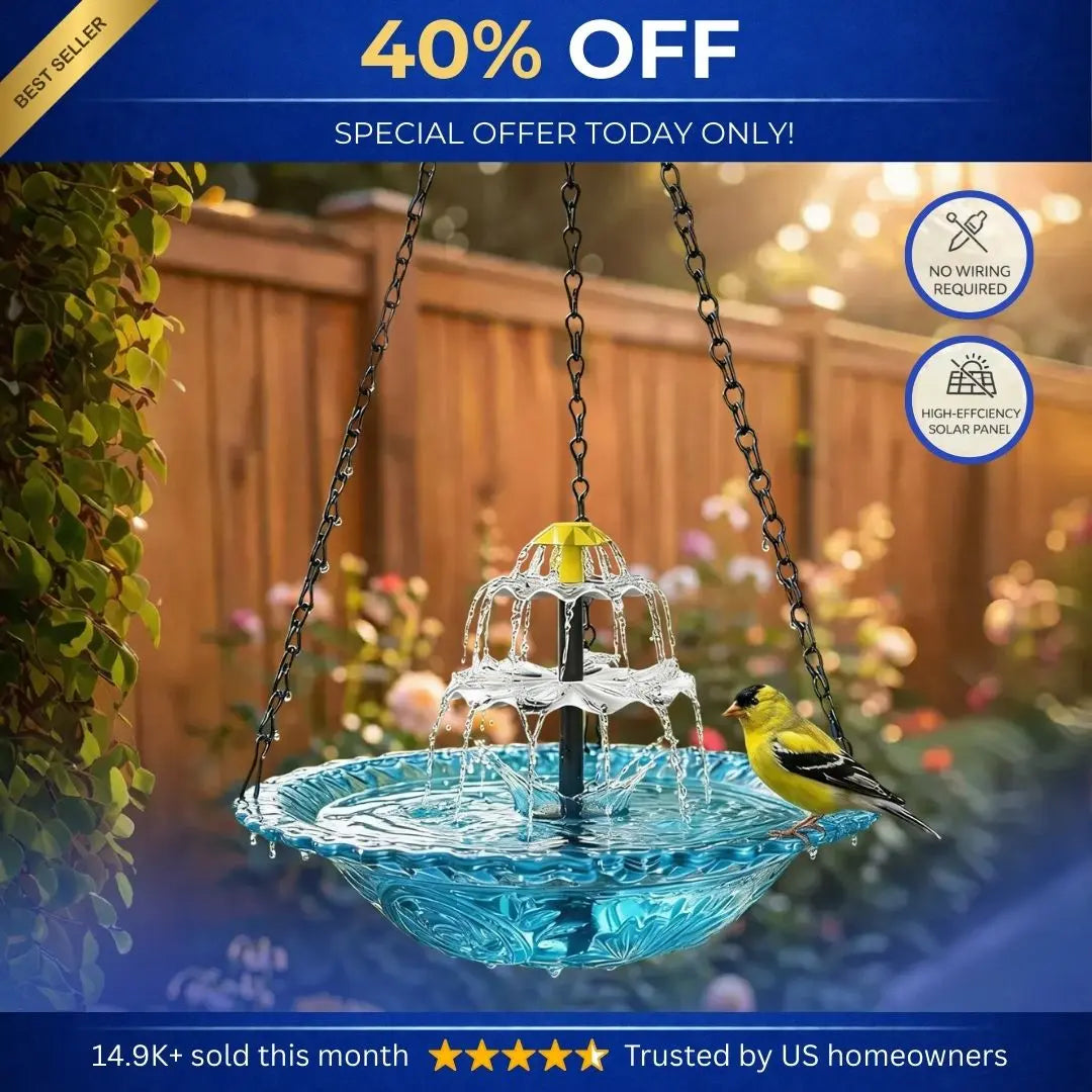 Bird Bath Solar Cascade Hanging Fountain – Limited Time Offer!