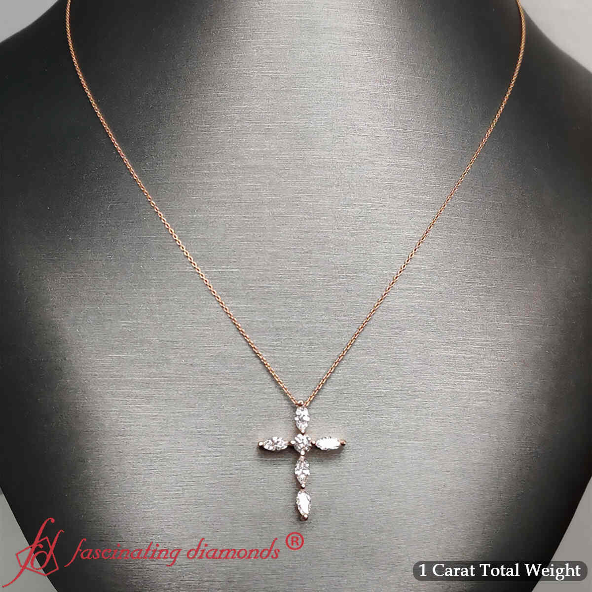 1 Ct. Marquise Diamond Cross Pendant