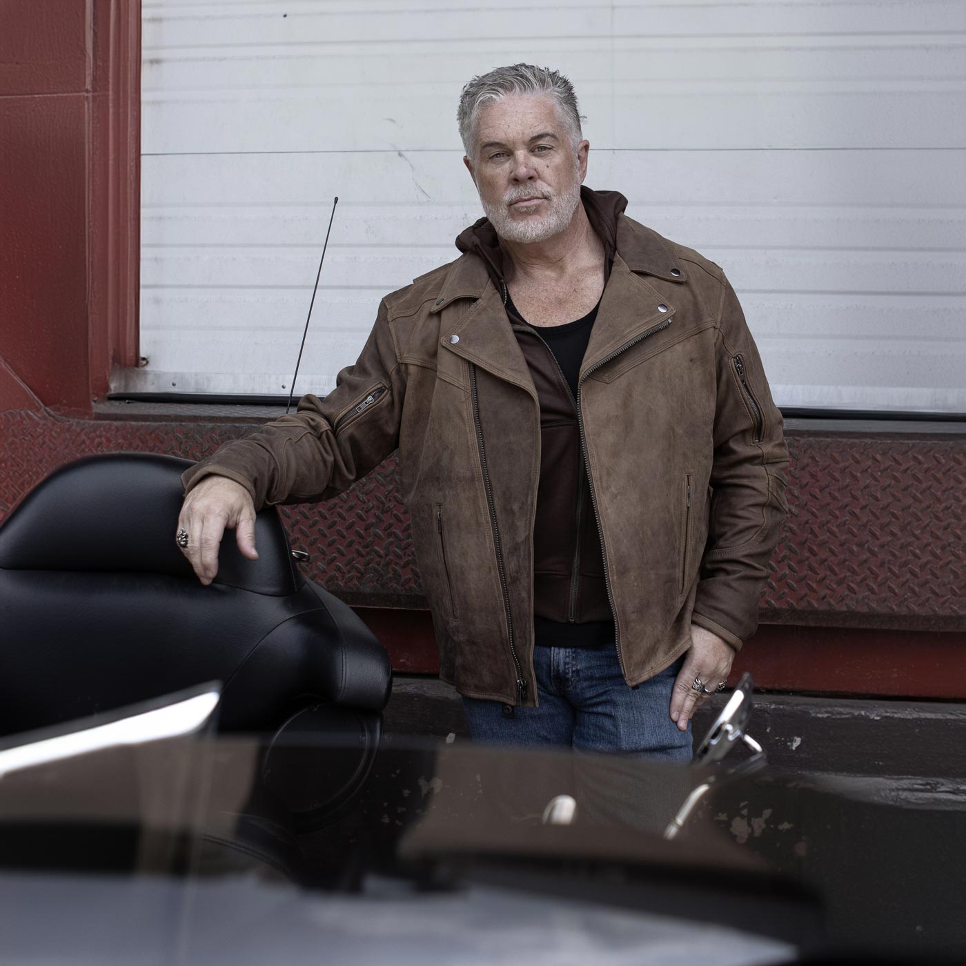 Men's Vintage Crazy Horse Brown Leather Jacket w/ Hoodie